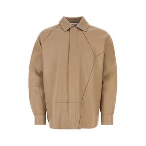 Loewe Men Dove Grey Leather Shirt